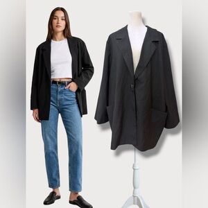 NWT Urban Renewal Remade Oversized Boyfriend Textured Blazer Black M/L